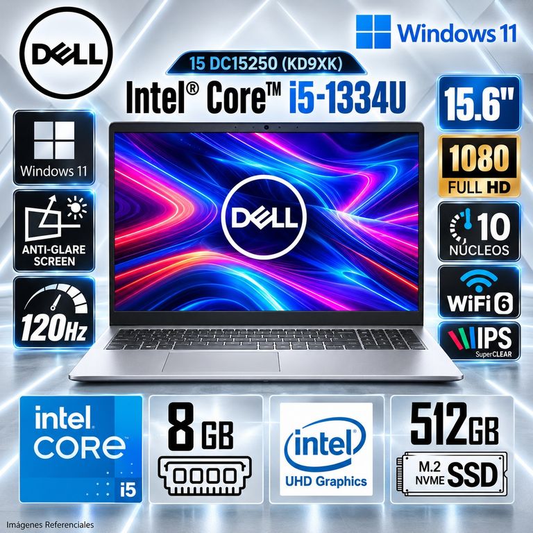 Laptop 15 Intel Core i5-1334U 8GB 512GB SSD 15.6" FHD Windows 11 LDC15250