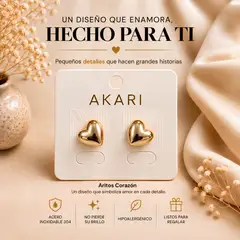 GENERICO - Aretes Dorados En Forma De Corazón De Acero Inoxidable Hipoalergénicos