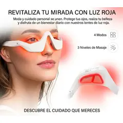 OEM - Gafas de Terapia con LUZ ROJA Reduce OJERAS y ARRUGAS Masajeador Microcorriente RECARGABLE BLANCO