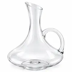 INSPIRA MARKET - Decantador de Vino de Vidrio Transparente con Asa 24 cm para Servir y Presentar en Mesa