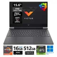 HP - Laptop Victus 15-fb3022la, 15.6" FHD IPS 144Hz, Ryzen 7 7445H, RAM 16GB, SSD 512GB, RTX 4050, Win