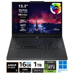 LENOVO - Laptop Legion 5 15AHP10, 15.3" WUXGA IPS 165Hz, Ryzen 7 260, RAM 16GB, SSD 1TB, RTX 5060, Win