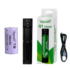 OEM - Batería Litio Recargable 16340 RCR123A Vapcell T8 850mAh 3.7V + Cargador