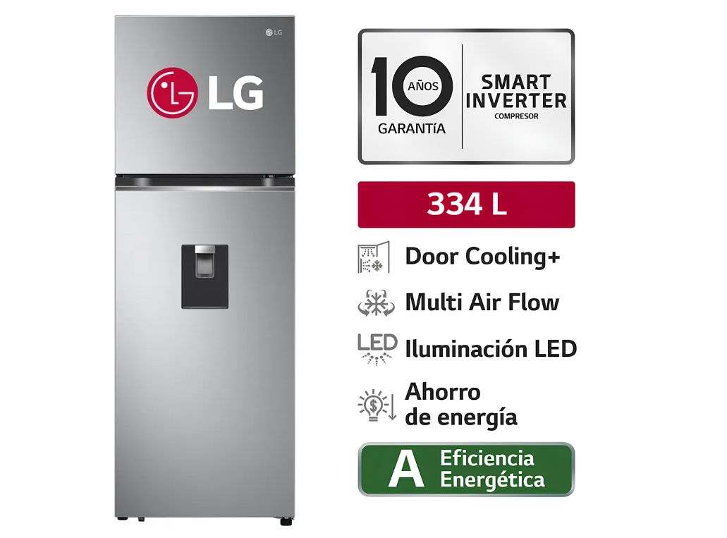 Refrigeradora GT33WPP 334L No Frost Door Cooling Top Freezer plateado