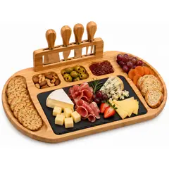 GENERICO - Tabla para aperitivos Con 4 Mini utencilios