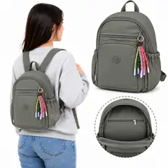 ROHS - Mochila Verde Para Mujer Compacta Con Bolsillos Laterales Y Correas Ajustables