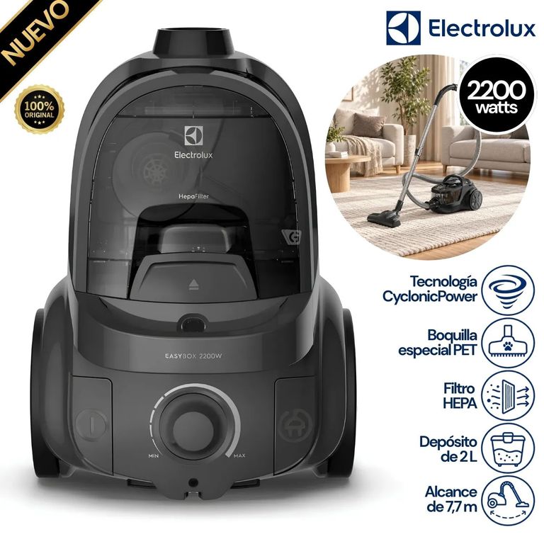 Aspiradora Ciclónica 2200W EasyBox con Boquilla PET EAS41