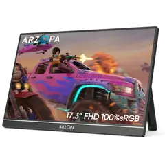 ARZOPA - A1M Monitor Portátil 17.3" FHD, 100% sRGB, Ultra Delgado, 60Hz USB-C y Mini HDMI