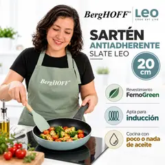 Berghoff - Sartén Antiadherente Slate Leo 20 cm FernoGreen p/ Inducción Gas Color Salvia