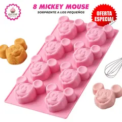 GENERICO - Molde de 8 Mickey Mouse de Silicona para Repostería