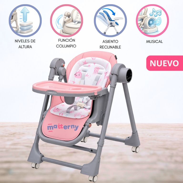 Silla de Comer Columpio Eléctrica «BALANZE» Pink