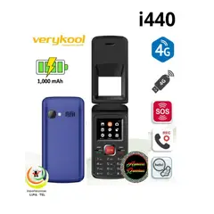 VERYKOOL - Celular Básico i440 Flip 4G Dual SIM 1.77" - Azul