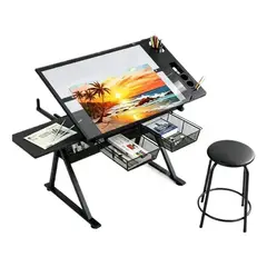 ANYHOGAR - Mesa De Dibujo Ajustable En Altura Multifuncional