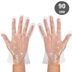 GENERICO - Pack x90 Guantes transparente para preparación de alimentos y limpieza