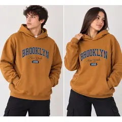 GENERICO - Polera Con Capucha Con Bolsillo Canguro Estampado