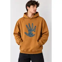 GENERICO - Polera Con Capucha Con Bolsillo Canguro Estampado