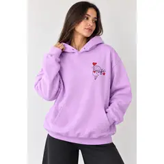 GENERICO - Polera Con Capucha Con Bolsillo Canguro Estampado