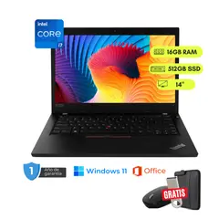 LENOVO - Laptop reacondicionada ThinkPad L490 Core i5-8va 16GB RAM, 512GB SSD, 14"+ mouse, funda y USB