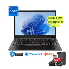 LENOVO - Laptop reacondicionada ThinkPad CARBON Core i7-8va, 16GB RAM, 512GB SSD, 14" + mouse, funda, USB y audífonos