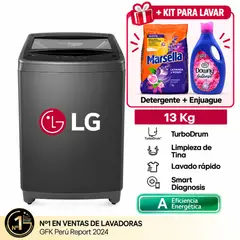 LG - Lavadora 13 KG WT13BVTB Negro + KIT PARA LAVAR
