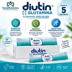 VITA - Glutamina DIUTIN – Suplemento Nutricional en Polvo - Caja x 5 Sachets