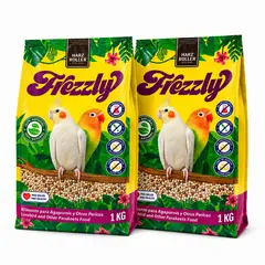 GENERICO - Pack x2 Alimento Frezzly para Agapornis, Ninfas y otros Pericos 1 kg c/u – 2 kg