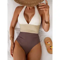 GENERICO - Traje de baño sexy para mujer con cintura ajustable copa y forro interno
