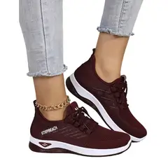 VATYERTY - Zapatillas de senderismo para mujer Borgoña