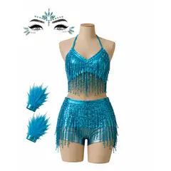 GENERICO - Disfraz Rio Bird Blue Halloween - Top, Falda y Accesorios