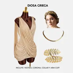 GENERICO - Disfraz Diosa Griega Halloween - Vestido y Accesorios