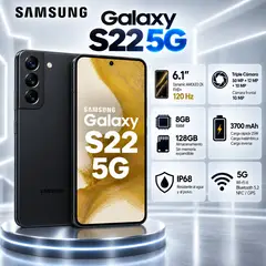 SAMSUNG - Celular Galaxy S22 5G 128GB 8GB RAM NEGRO / NEGRO / NEGRO