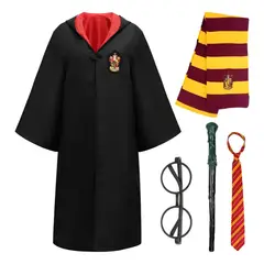 GIOIO - Disfraz De Harry Potter Hogwarts Bordada Capa 5 Pcs