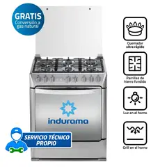 INDURAMA - Cocina Galicia Zafiro Croma 6 Quemadores a Gas