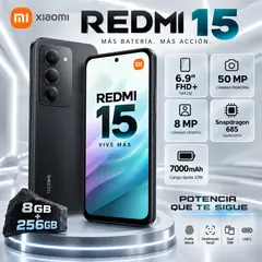 XIAOMI - Celular Redmi 15 256GB 8GB RAM 4G NEGRO / NEGRO / NEGRO