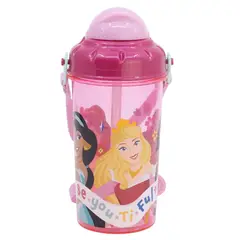 PRINCESS - Botella con caña y correa de 465 ml Princesa