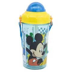 MICKEY MOUSE - Botella con caña y correa de 465 ml