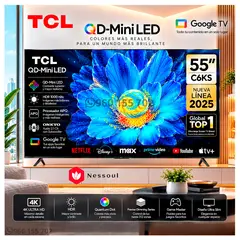 TCL - Televisor QD-MiniLED 55 UHD 4K Smart TV 55C6KS