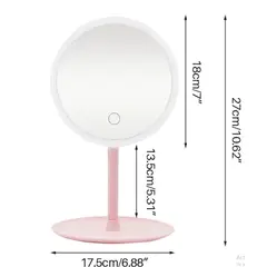 111 - Espejo de Maquillaje con Luz LED Pro - Plegable, Giratorio y Recargable por USB