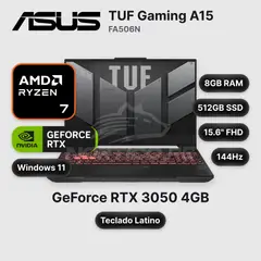 ASUS - Laptop ASUSTUFGaming A15 FA506N Ryzen 7-170 8GB 512GB SSD RTX 3050 15.6" (90NR0QE7-M000D0)