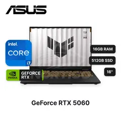 ASUS - Laptop TUF Gaming F16FX608JMRCore I7-14650HX 16GB 512GB SSD RTX 5060 16" (90NR0NB1-M00KY0)