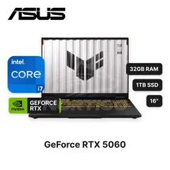 ASUS - Laptop TUF GamingF16FX608JMR Core I7-14650HX 32GB 1TB SSD RTX 5060 16" (90NR0NB1-M003N0)