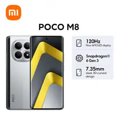 XIAOMI - Celular POCO M8 5G 8G+512G Snapdragon 6 Gen 3 Pantalla Flow AMOLED de 6.77" y 120 Hz 25118PC98G