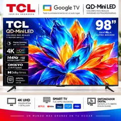TCL - Televisor 98 Qd Miniled 4k 98C6K Google Tv - Modelo Nuevo