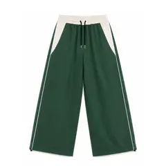ENKI - PANTALON HOMBRE OVERSIZE BICOLOR TELA NOVA VERDE CASUAL URBANO MODA STREETWEAR
