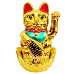 GENERICO - Adorno Gato Chino de la Suerte Maneki Neko Pata Movible