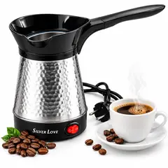 INSPIRA MARKET - Cafetera Eléctrica Turca 500 ml 500W de Acero Inoxidable