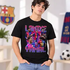 GENERICO - Polo exclusivo Lamine Yamal estilo urbano ideal para regalar color negro