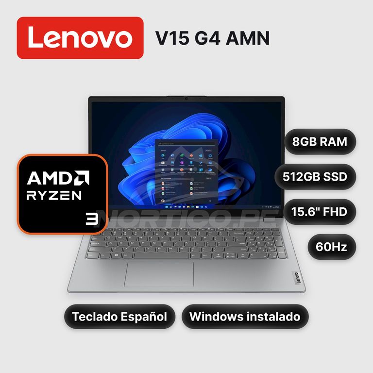 Laptop V15 G4 AMN Ryzen 3-7320U 8GB 512GB SSD 15.6" (82YU017LLM)