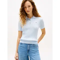 TOMMY HILFIGER - POLO CO CABLE FINE GG POLO S/S SWT TH