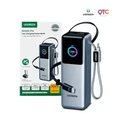 UGREEN - Cargador Portátil PB728 200W Power Bank con Cable Retráctil 25000mhp